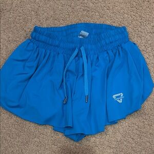 Blue Athletic Shorts with Elastic Waistband